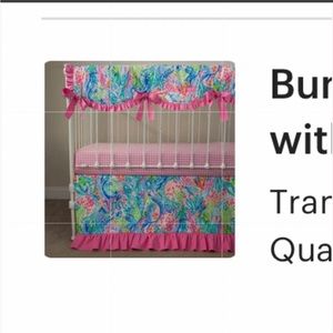 Lilly Pulitzer Bumperless  Infant Crib bedding Mermaid Cove
